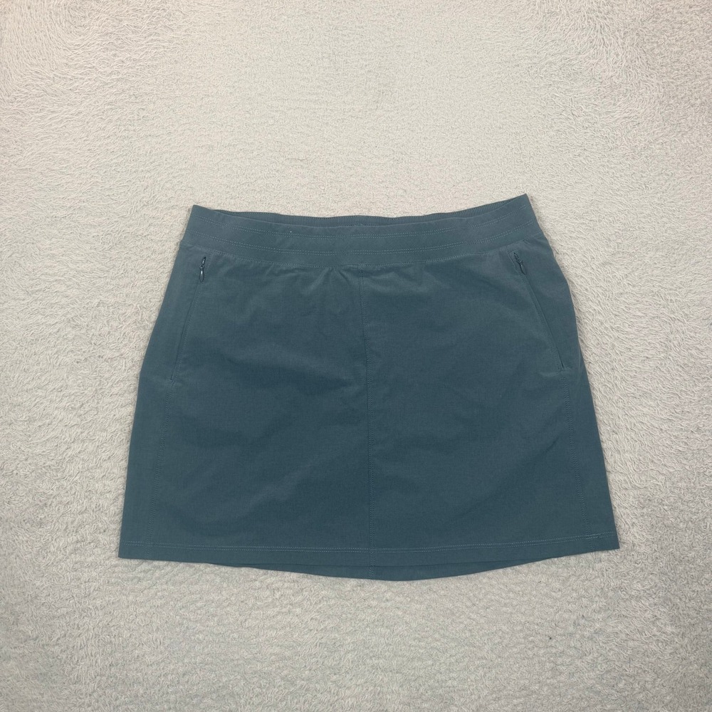 Kuhl Womens Active Hiking Skort Blue Green Size Medium Zipper Pockets Trail